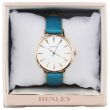 Wholesale Henley Ladies Tapered Index Leather Strap Watch - Jade Green
