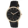 Wholesale Henley Mens Modern Analogue Watch with Leather Strap- Black/Rose Gold