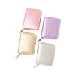 Wholesale Ladies Glitter Fabric Zip Round Purse - Assorted Colours 
