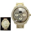 Wholesale Men's NY London Silver Crystals Watch - Gold