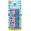 10pcs Pencils with Eraser Tips - Assorted Designs