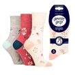 Ladies Floral Design Gentle Grip Socks (3 Pack) - Assorted