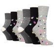 Ladies Sweetheart Design Gentle Grip Socks (3 Pack) - Assorted