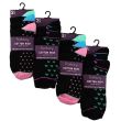 Ladies Heart/Spot Heel and Toe Design Socks - Foxbury (3 Pack) - Assorted