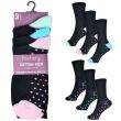 Ladies Heart/Spot Heel and Toe Design Socks - Foxbury (3 Pack) - Assorted