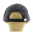Adults Stonewashed 6 Panel Adjustable Metal Buckle Baseball Cap - Black