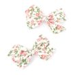 Floral Print White Bow Beak Clip - 5cm