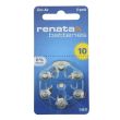 6pcs Renata 10 (PR70) Zinc-Air Hearing Aid Batteries - 1.45V
