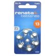6pcs Renata 13 (PR48) Zinc-Air Hearing Aid Batteries - 1.45V
