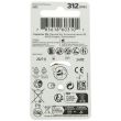 6pcs Renata 312 (PR41) Zinc-Air Hearing Aid Batteries - 1.45V
