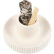 Cream Ribbed Ceramic Smudge Bowl