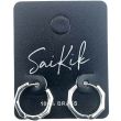 Silver Octagon Huggie Hoop Earrings