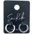 Huggie Earrings with Roman Numerals on Outer Circle