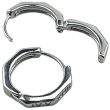 Silver Octagon Huggie Hoop Earrings