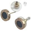 Stud Earrings with Roman Numerals and Black Center