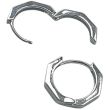 Silver Ring-Like Octagon Huggie Hoop with Hinged Clasp