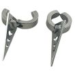 Silver Hinged Clip-On Hoop Earrings with Isosceles Triangle Charm