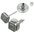 Square Stud Earrings with Center Stone