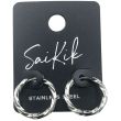 Twisted Circle Hoop Earrings with Hinged Closure
