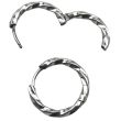 Twisted Circle Hoop Earrings with Hinged Closure
