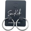 Silver Hoop Earrings with Hinged Closure - (24mm)