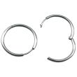 Silver Hoop Earrings with Hinged Closure - (24mm)