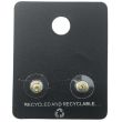 Lightning Bolt Stud Earrings with Silver Stone Detailing