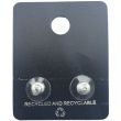 Silver Circle Stud Earrings with Black Center Stone