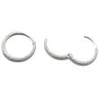 Silver Textured Hoop Earrings with Hinged Closure