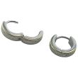 Gold Huggie Hoop Earrings with Silver Stone Detailing