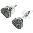 Reuleaux Triangle Stud Earrings with Small Stone Details