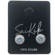 Circle Stud Earrings with Central Stone and Outer Accents