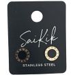 Stud Earrings with Roman Numerals and Black Center