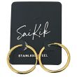 Gold Hoop Earrings with Hinged Closure - (24mm)