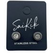 Screw back Stud Earrings with Center Stone - (8mm)