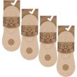 Ladies Panda Stick Bamboo Invisible Socks (3 Pack) – Nude