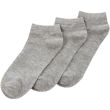 Ladies Panda Stick Grey Bamboo Trainer Liner Socks (3 Pack) - Grey