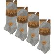 Men's Panda Stick Grey Bamboo Trainer Liner Socks (3 Pack) - Grey
