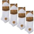 Men’s Panda Stick White Bamboo Trainer Liner Socks - White