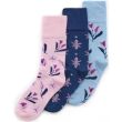 Ladies Panda Stick Bamboo Comfort Fit Floral Socks (3 Pack) - Assorted