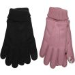 Ladies Suede Gloves Sherpa Lining & Touch Screen - Assorted