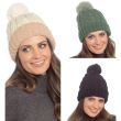 Ladies Chunky Turn-Up Beanie Hat - Assorted