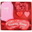 Beauty Sleep Gift Set with Fluffy Socks, Eye Mask, Scrunchie and Heart Candles