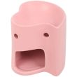 Heart-Shaped Ceramic Oil Burner in Soft Pink