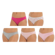 Ladies Ditsy Print High Leg Briefs (Pack of 5) - Assorted