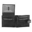 Wholesale Biggs & Bane Men's RFID Leather Wallet With Closure Button - Black