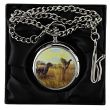Wholesale Dog and Bird Pocket Watch with Chain - Silver