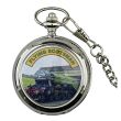 Wholesale Flying Scotsman Print Pocket Watch with Chain - Silver