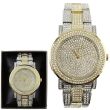 Wholesale NY London Mens Classic Bling Crystals Dial Two-Tone Fashion Watch - Gold/Silver