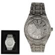 Wholesale Mens Diamante Encrusted NY London Watch - Silver